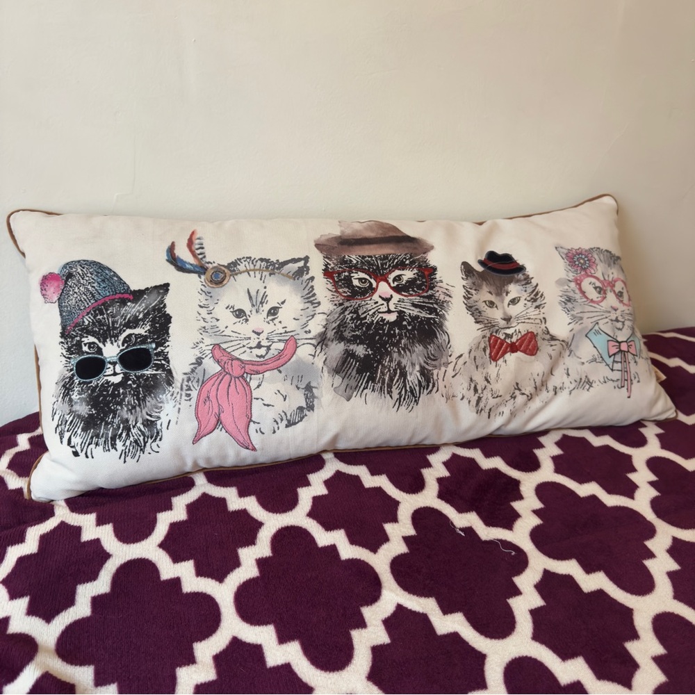 Loving kindness cats throw pillow